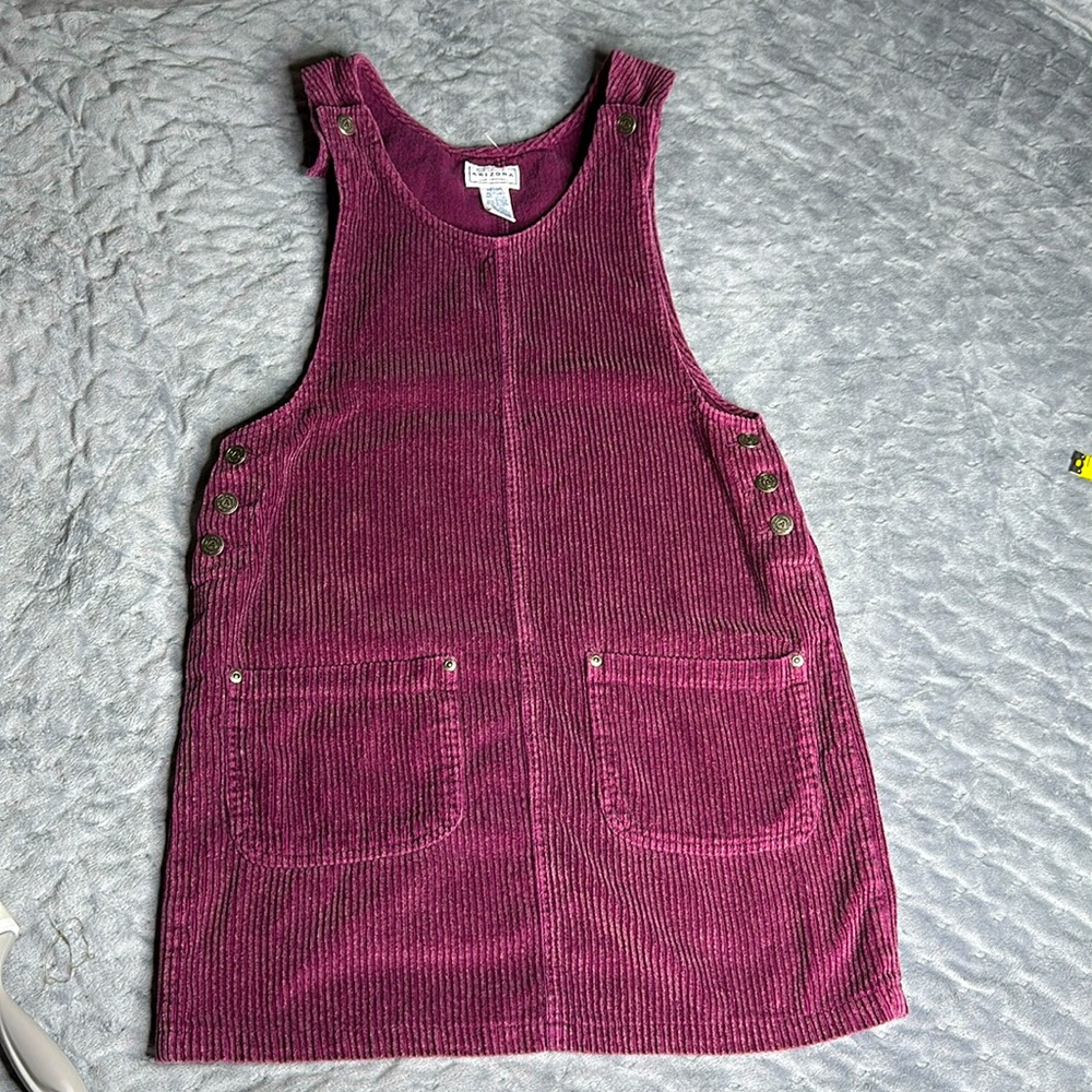 Arizona Jean Company Plum Corduroy Overall Dress